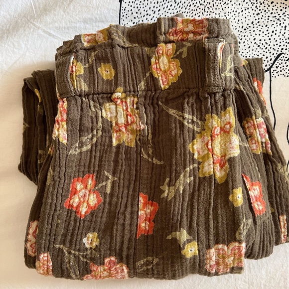 Free People Ankle Jogger Paper Bag Waist Cotton Pants - Picture 3 of 8